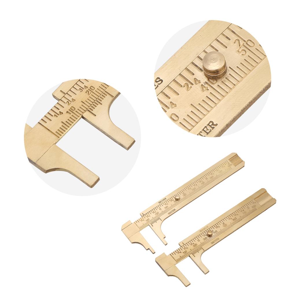 Mini Vernier Caliper Brass Metric Imperial MM INCH Small Portale Ruler Measure Tool Slide Length Gauge Copper Caliber Craft