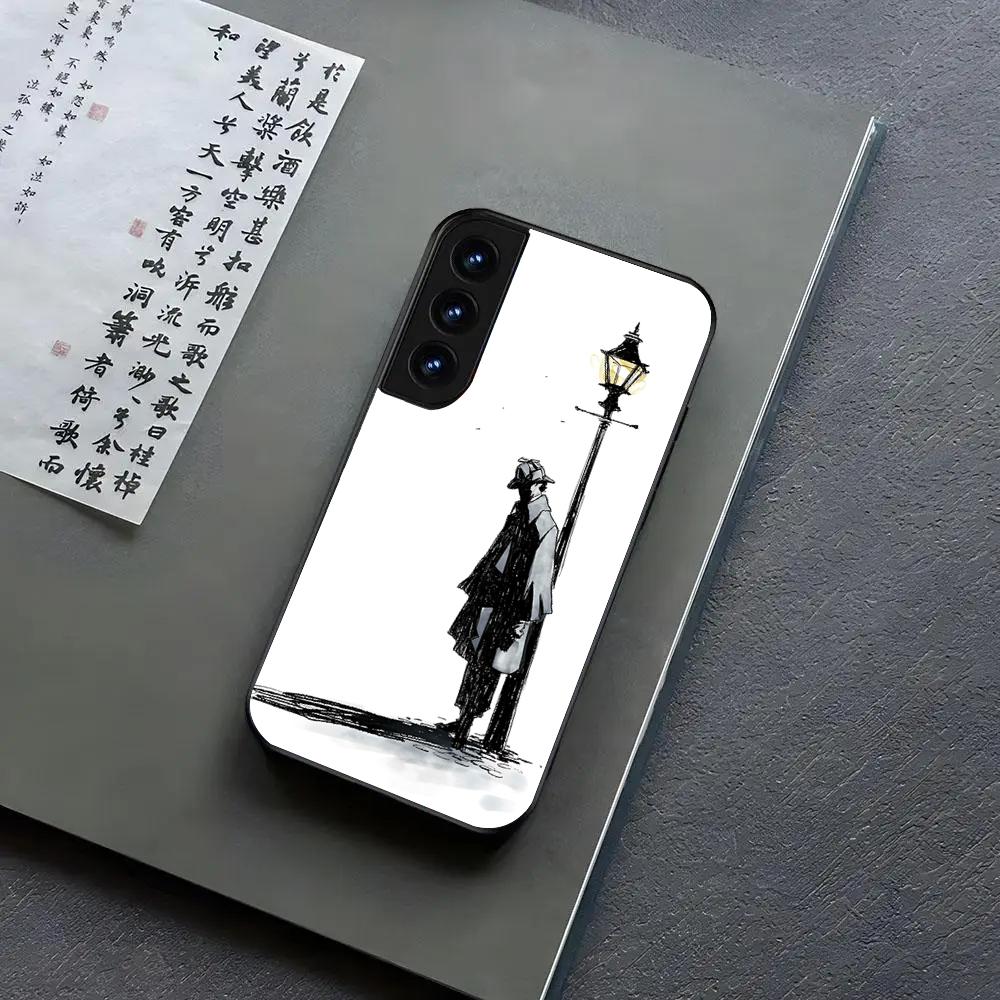 Чехол для телефона Шерлок Холмс Для Samsung S24, S25 22,30,,Note20,Ultra,Lite,Ultra,5G,Plus,FE Черная крышка