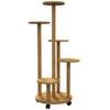 Bamboo Plant Shelf Round Flower Shelves Flower Pot Stand 5 Levels Natural Wood