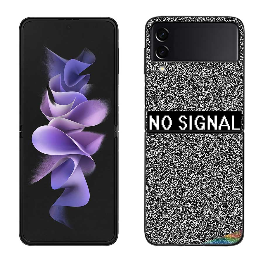 Retro TV Test Pattern Phone Case For Samsung Z Flip 7 6 5G Galaxy Z Flip 5 4 3 Black Hard Cell Cover Luxury PC Shell Coque