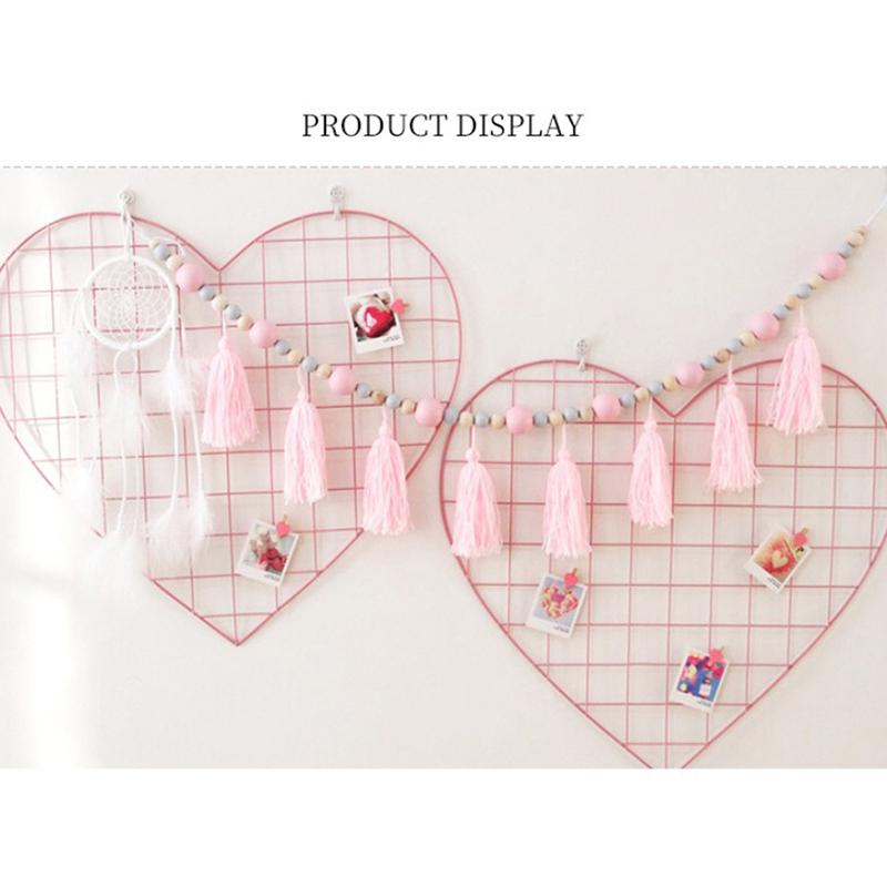 Wall Decorative Iron Photo Grid Panel Rack Clip Painted Wire Photograph Hanging