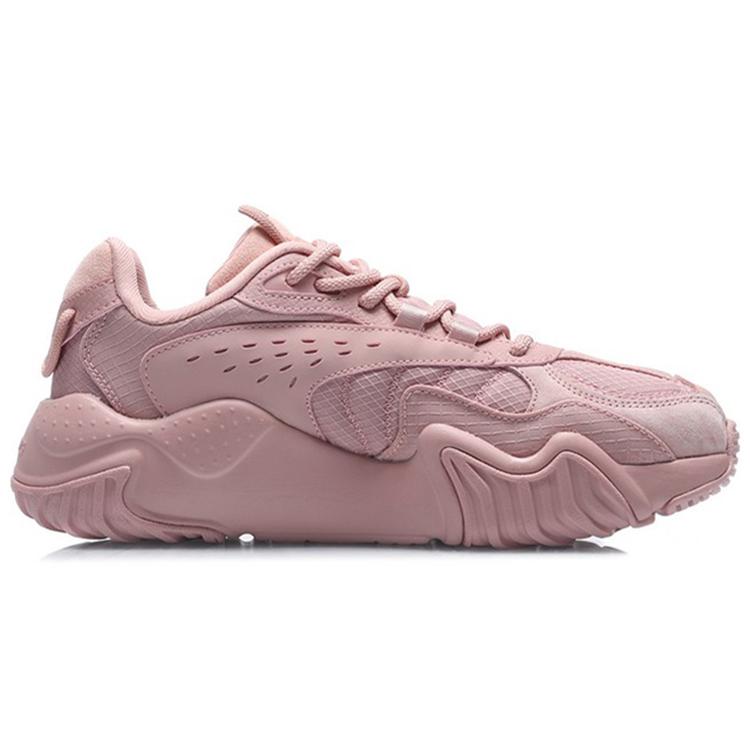 Li Ning Cat Paw Lite Ткань Удобные Нескользящие Износостойкие Низкие Беговые Кроссовки Женские Розовые AGLQ124-1