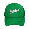 Vintage Twin Engine Airplane Line Ar Mesh Baseball Cap Polyester Forward Observations Hat Adjustable Golf Hat Summer