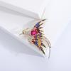 Rhinestone Phoenix Brooches for Women Unisex Bird Pins 5-color Available Casual Party Accessories Gifts