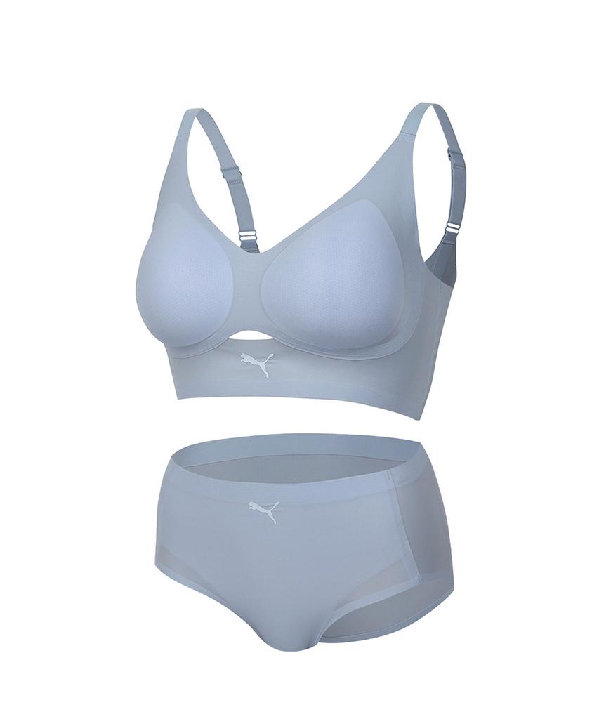 PUMA BODYWEAR Бюстгальтер и трусики с ветрозащитной сеткой, нейлоновая проклейка, предварительно вырезанные