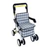 Silver Car Aluminum Folding Lightweight Handcart for the Elderly Elderly Pushcart Stylish Sitting Seat with Brake Lock Function Shopping Carry