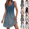 Женский повседневный сарафан с карманами, летнее пляжное платье в стиле бохо, футболки, платье с V-образным вырезом, свободные платья-майки