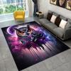 Психоделический ковер с совой: Яркие цвета и космические узоры для современных жилых пространств - Художественный домашний декор Нескользящий ковер