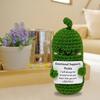 Handmade Emotional Support Pickled Cucumber Gift with Encouragement Card Handmade Crochet Emotional Support Pickles Knitting Doll Ornament Gift