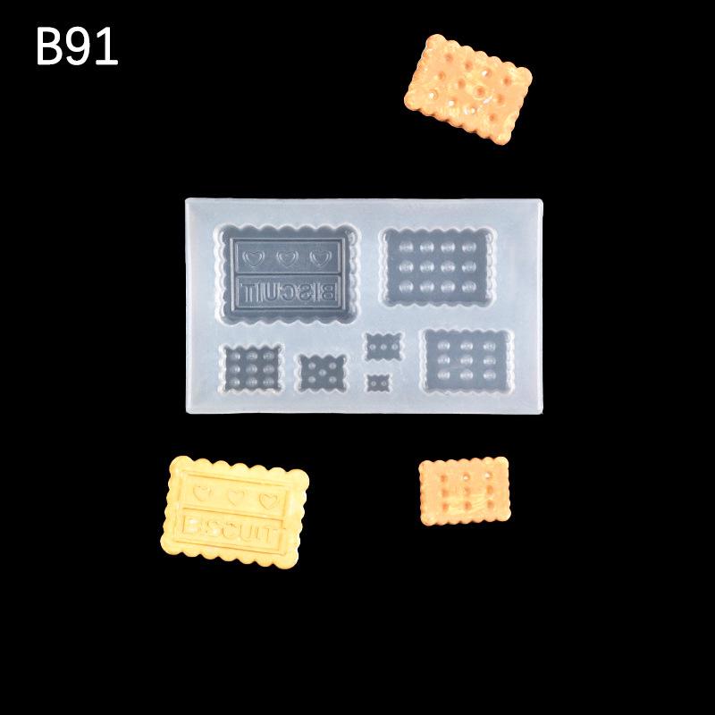 Коллекция мини-форм для лепки из ультралегкой глины и смолы для игры в еду: Круассан, Бисквит, Печенье, Пончик