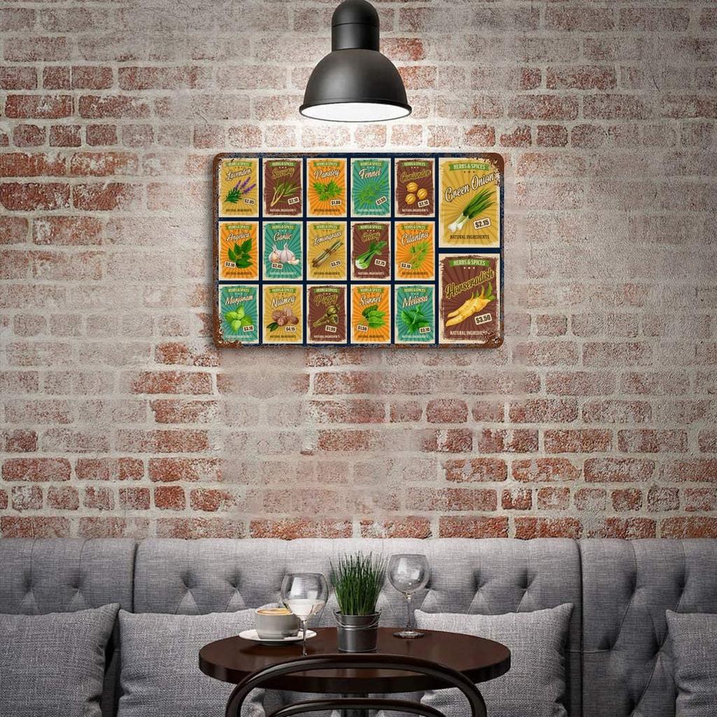 1-Pack Rusty Retro Decor Wall Plate, 20×30cm and 30×40cm, Vintage Metal Hanging for Study, Hallway or Bar