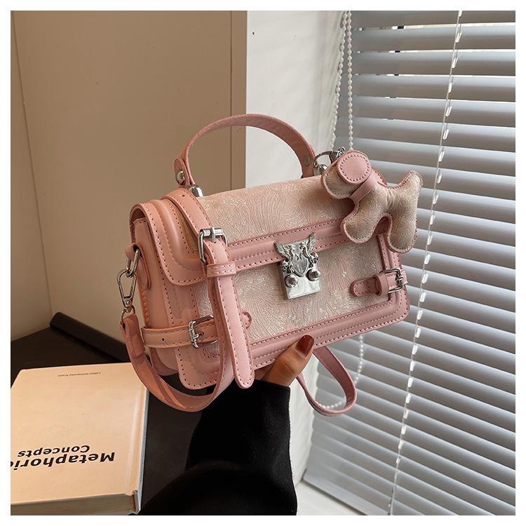 Hot Style High-end Western Style Printed Handheld Small Square Bag Women's Bag Trendy Stitching Single Shoulder Crossbody Bag