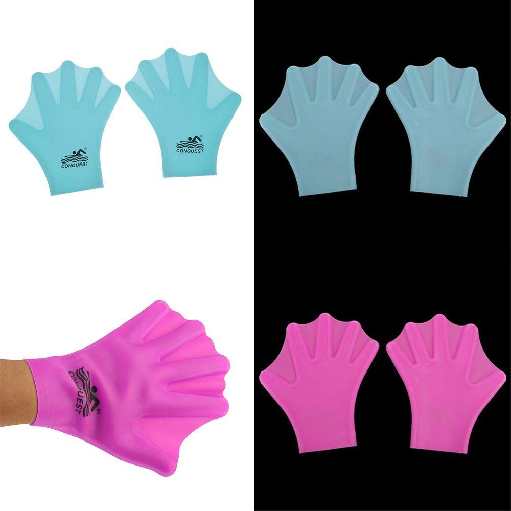 Kids Adults 1 Pair Swimming Gloves Hand Paddle Webbed