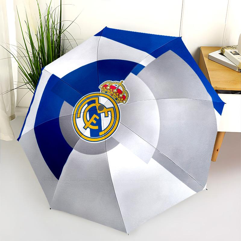 Узор Real Madrid CF, автоматический складной зонт, портативная и складная конструкция, 8 спиц, рождественский или день рождения подарок.