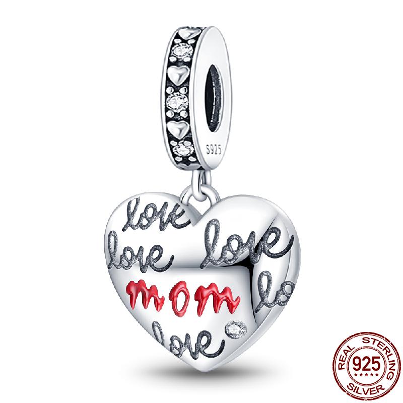 New In Copper Mother'S Day Series Charms Fit 3Mm Pan Bracelet Bead Diy Jewelry For Women Mother'S Day Gift