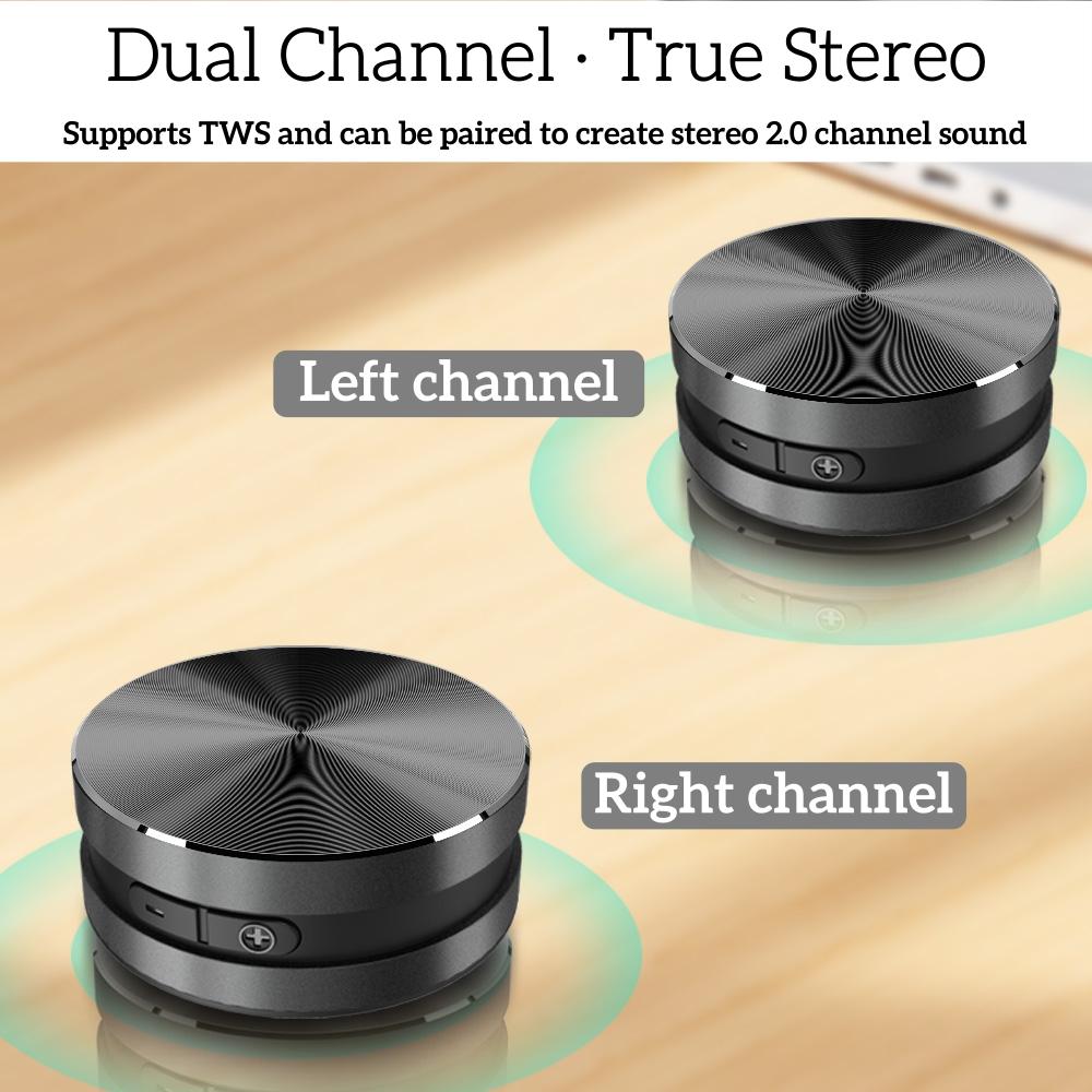 Вибрационный динамик | 360° объемный звук, Bluetooth 5.1, TWS стерео, авиационный алюминий, мощная присоска - портативная беспроводная колонка