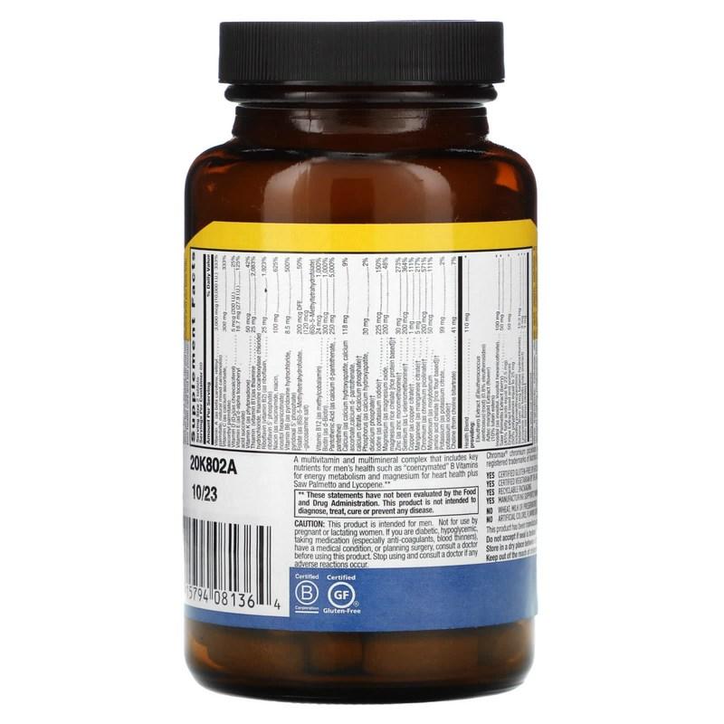 Country Life Max for Men Multivitamin Mineral Complex Iron-Free 120 Tablets