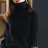 Women Winter Autumn Sweater Turtleneck Neck Protection Long Sleeve Knitted Warm Thick Soft Pullover Color Block Patchwork Lady Sweater
