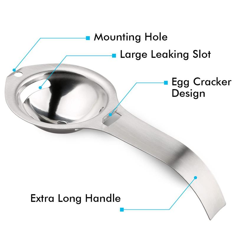Egg Separator Egg Yolk White Filter 304 Stainless Steel Yolk Separator Egg Divider Sieve Baking Cooking Tools Kitchen Gadgets