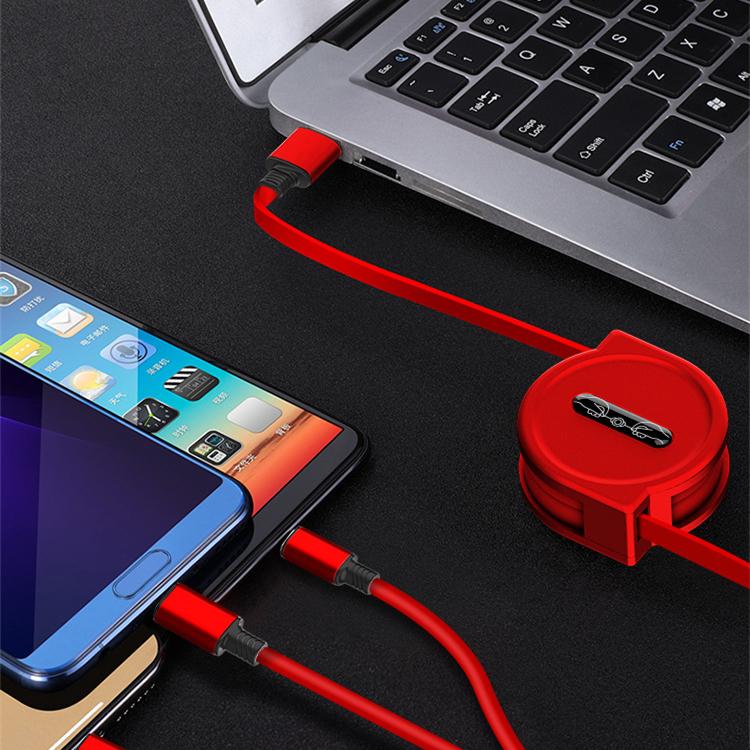 Зарядный кабель 3 в 1, выдвижной зарядный USB-кабель 2,5 А, быстрая зарядка для XiaoMi HuaWei Samsung, портативный зарядный кабель Micro Type-C