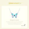 WOSTU 925 Sterling Silver Colorful Butterfly Charm Necklace Spring Jewelry Gift For Cute Insect Chain Necklace Birthday Gift