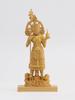 Tiny Buddha Helmet Bishamonten Boxwood Gold Paint Tamonten Buddha Statue Figure Wood Carving Ornament Tobatsubishamonten 11.5cm (Wooden Finish) (GSB