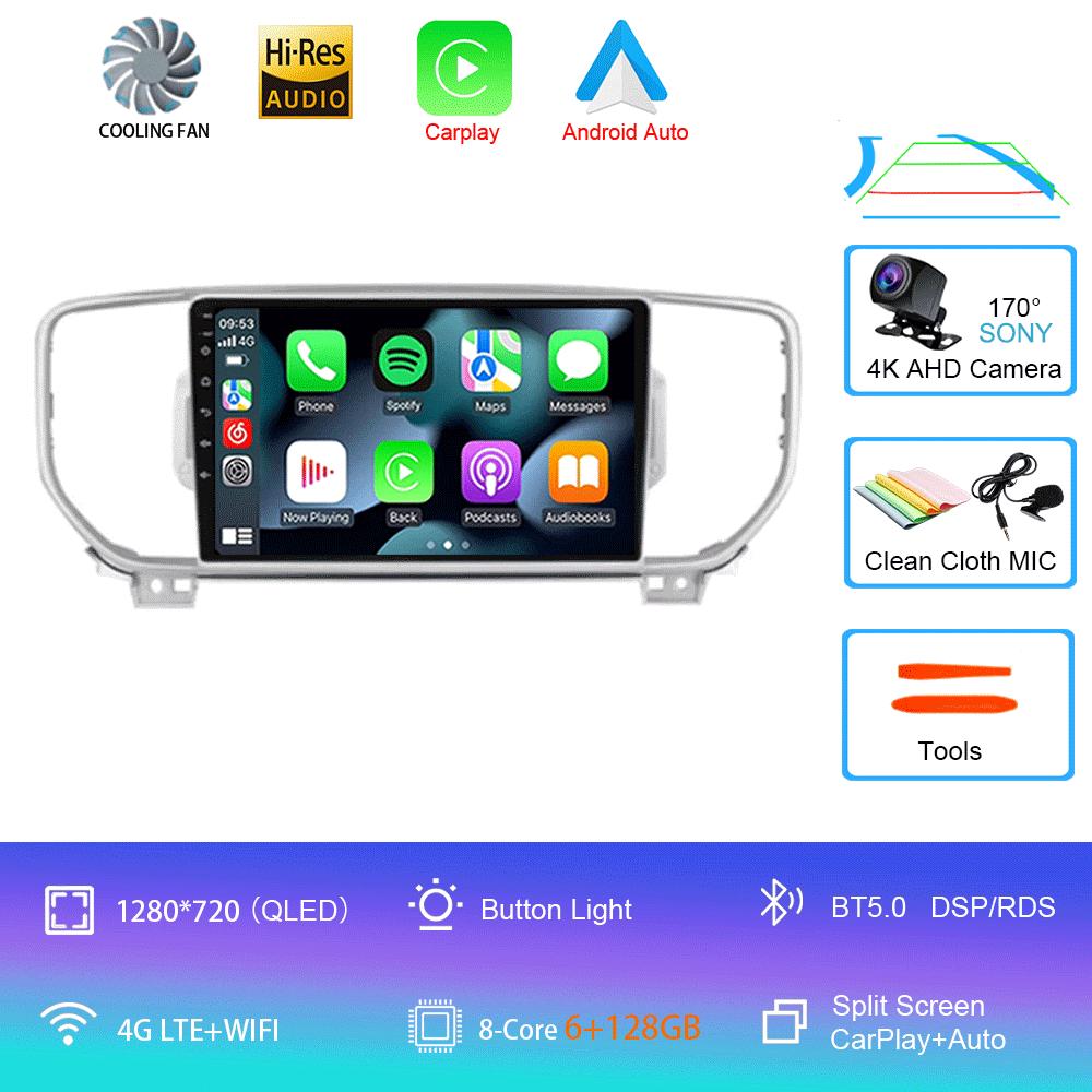 Android 14 Автомобильное радио для Kia Sportage 4 QL 2016 - 2018 Мультимедийный видеоплеер Навигация стерео GPS