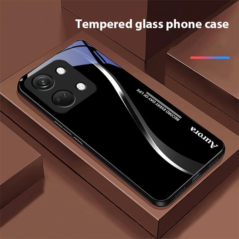 Двухцветные полосы для OnePlus Nord 3 5 6T 7 Pro 8 12 10T Reno8 Lite 5G 10R Nord N30 Жесткий чехол из закаленного стекла для телефона Черный