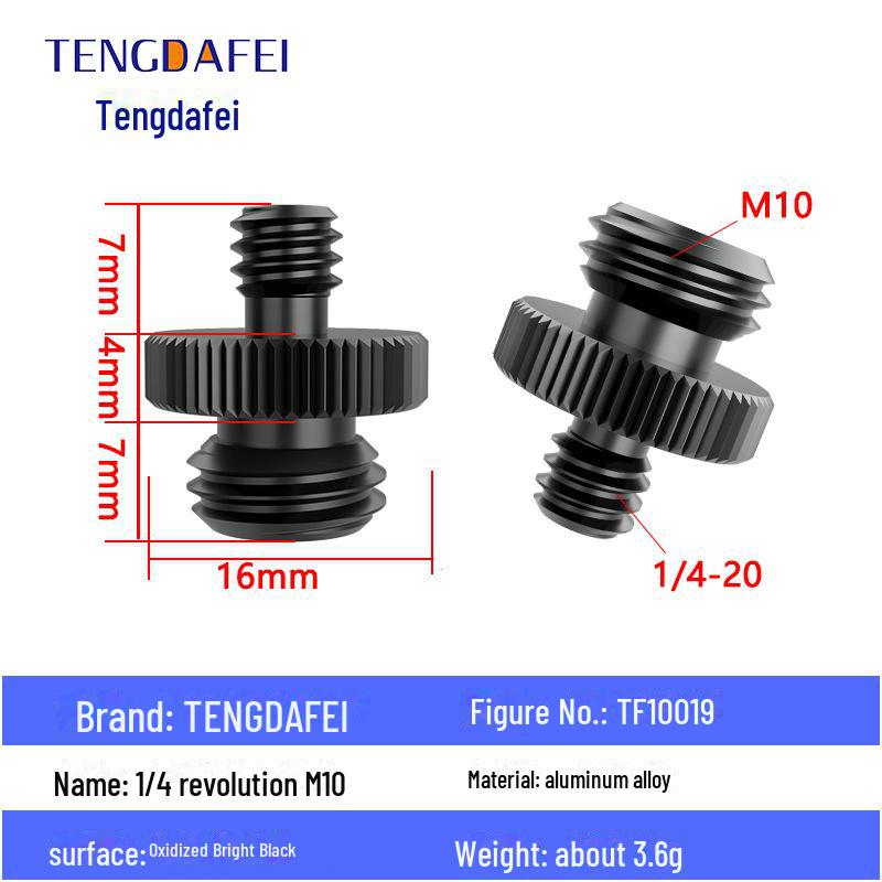 Адаптер для штатива с креплением на стойку для освещения и поворота камеры с резьбой 1/4" на 3/8" на M4/M5/M6/M8