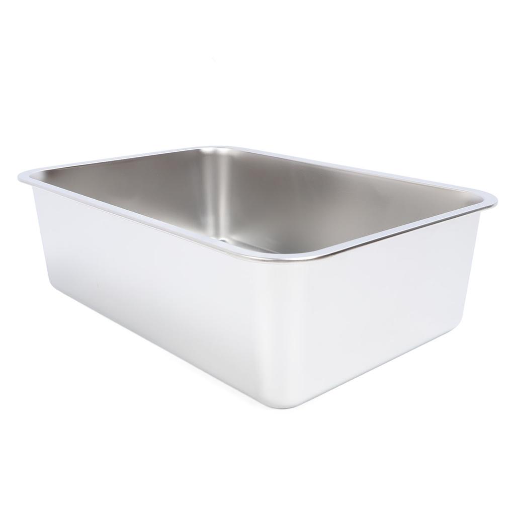 Stainless Steel Open Cat Litter Box Large Rust Resistant Stick Proof Surface Litter Pan with High