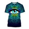 Новинка, горячая распродажа, мужская футболка с коротким рукавом с принтом в виде глаза и 3D-принта, модная повседневная футболка с коротким рукавом и принтом в виде органа человеческого лица