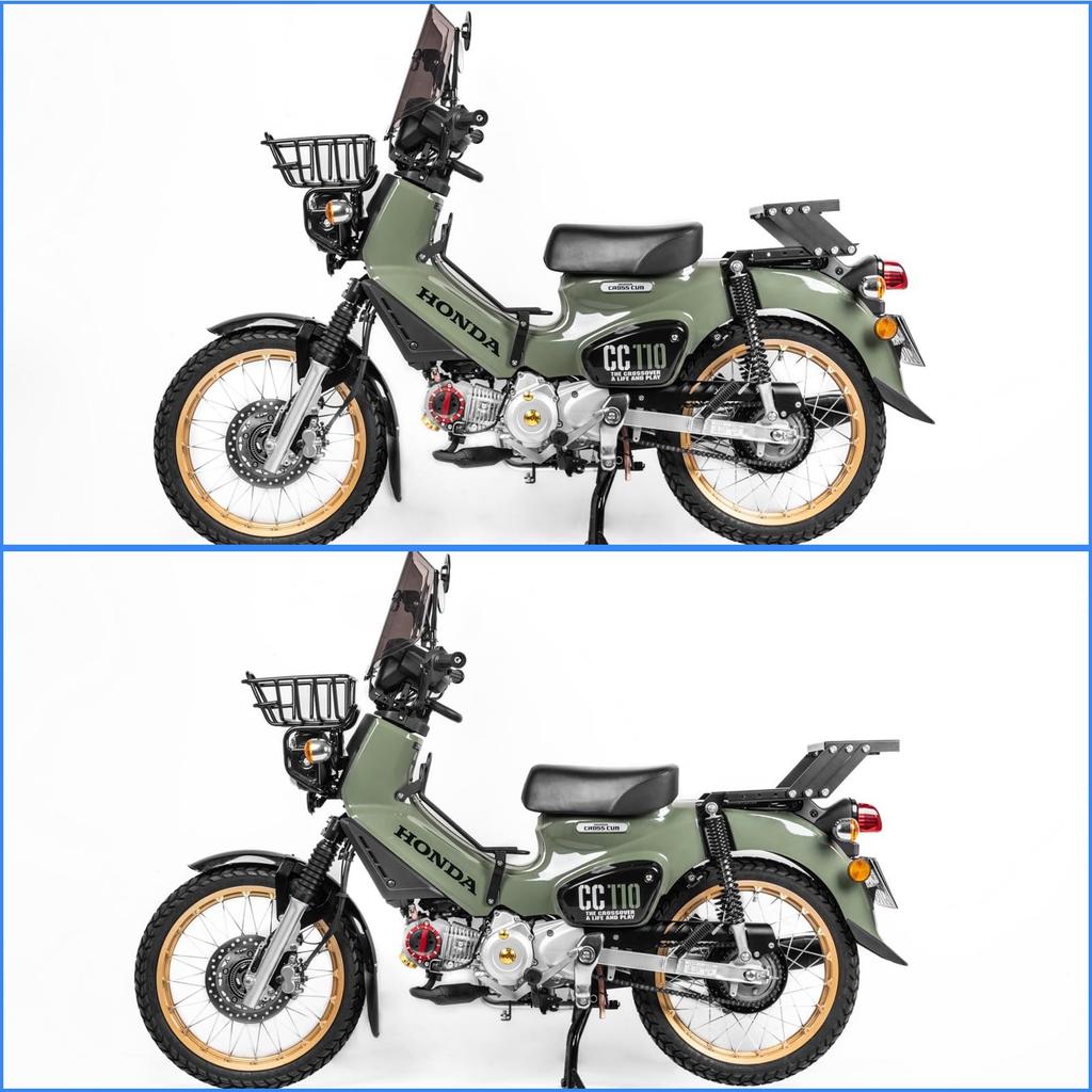 Nextstage Rear Carrier for Cross Cub and Super Folding Steel Cargo Compatible with Pillion Suitable for Motorcycle Custom Parts Carrier Cub, Rack,