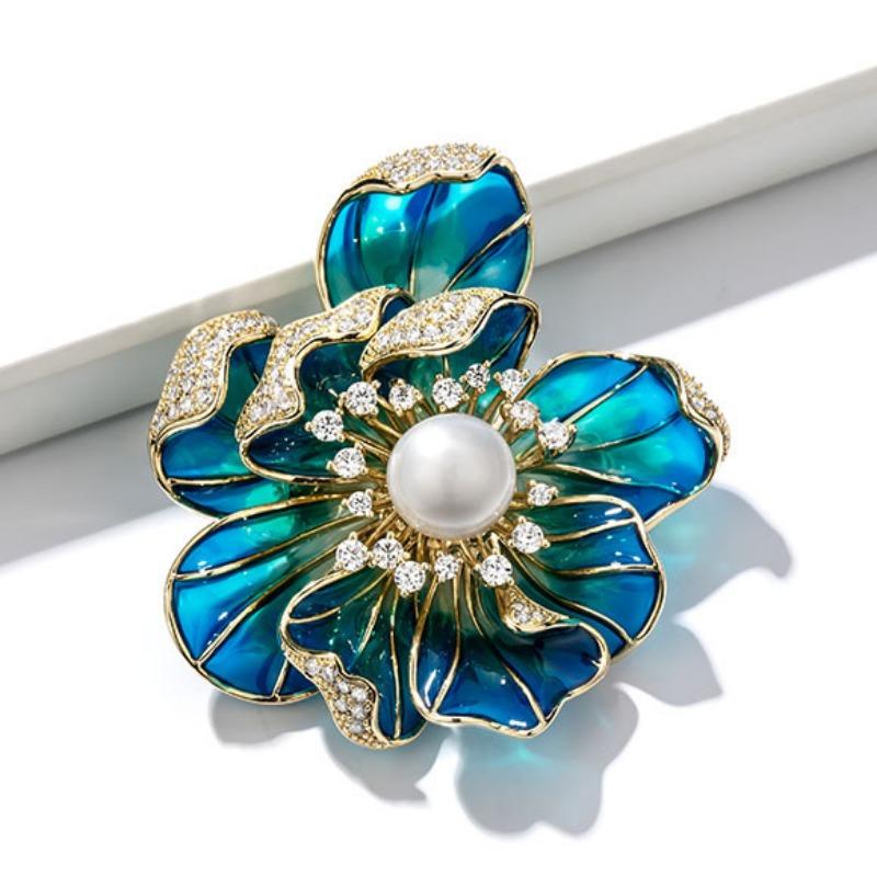 Брошь «Пион», Роскошная и элегантная женская брошь высокого класса с нишевым чувством дизайна