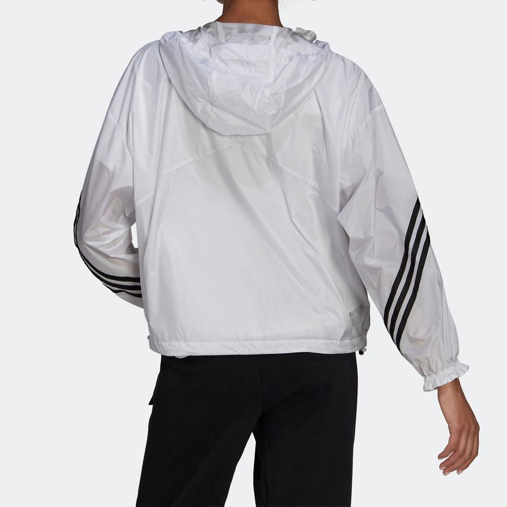 Adidas Тканая повседневная спортивная куртка с капюшоном на молнии для женщин, белые куртки H65727