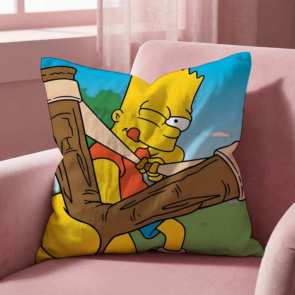 Чехол на подушку Мультфильм The Simpsons - Многоцелевой чехол для подушки для дома и автомобиля - Двусторонний, Мягкий и прочный для ежедневного использования