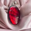 Серебряное ожерелье из стерлингового серебра 925 пробы с натуральным красным гранатом и драгоценным камнем
