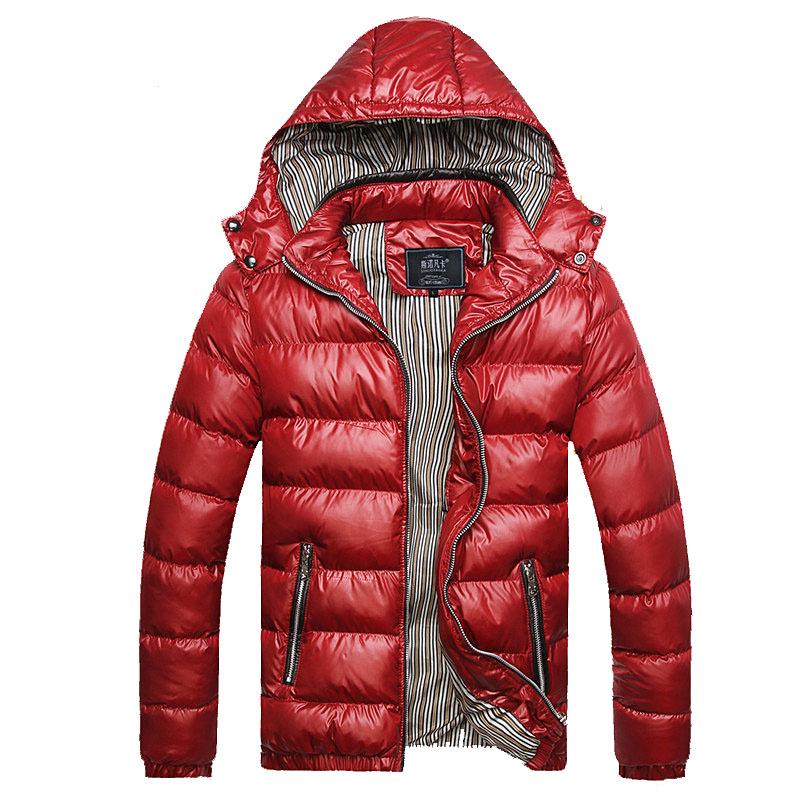 Men's Thick Cotton Suit Winter Slim Hooded Warm Coat