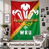 Wall Hanging Tapestry With Custom Name & Text, Wales Rugby Decorative Tapestry For Bedroom