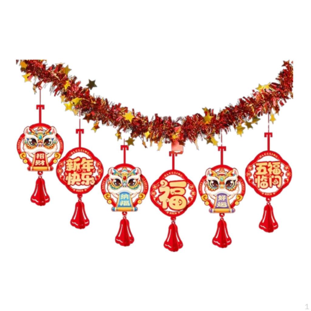 Chinese Year Banner Charm Tassel Backdrop Traditional Hanging Garland Lunar