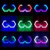 1Set 9-30V RGB Hexagon Angel Eyes Halo Rings Retrofit Headlight Car Motorcycle Switchback White DRL+Amber Turn Signal Light