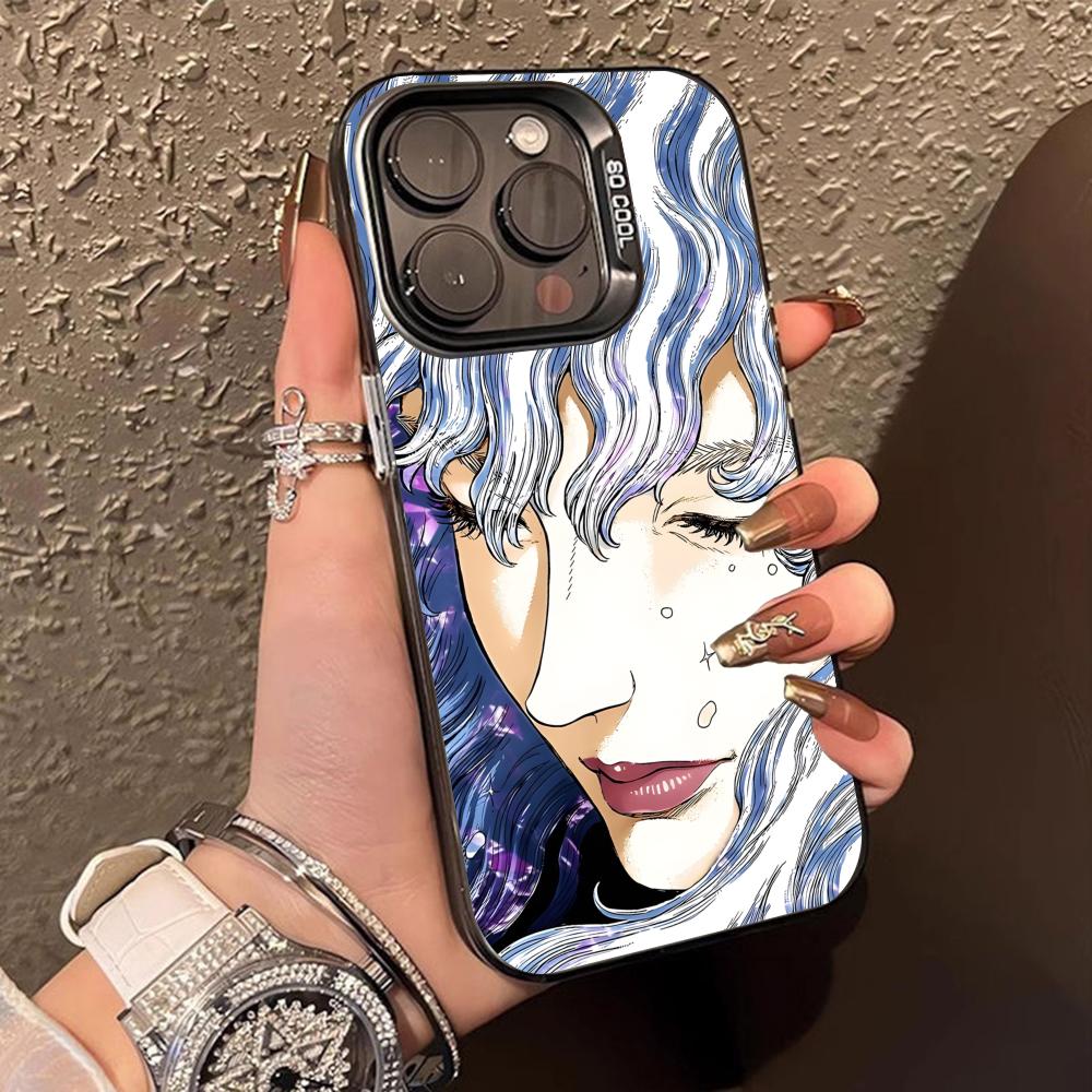 Чехол для телефона с аниме Гриффитом для iPhone 17 16 15 14 13 12 11 X XR XS Air Pro Max Plus Черный Цветной Серебристый Чехол