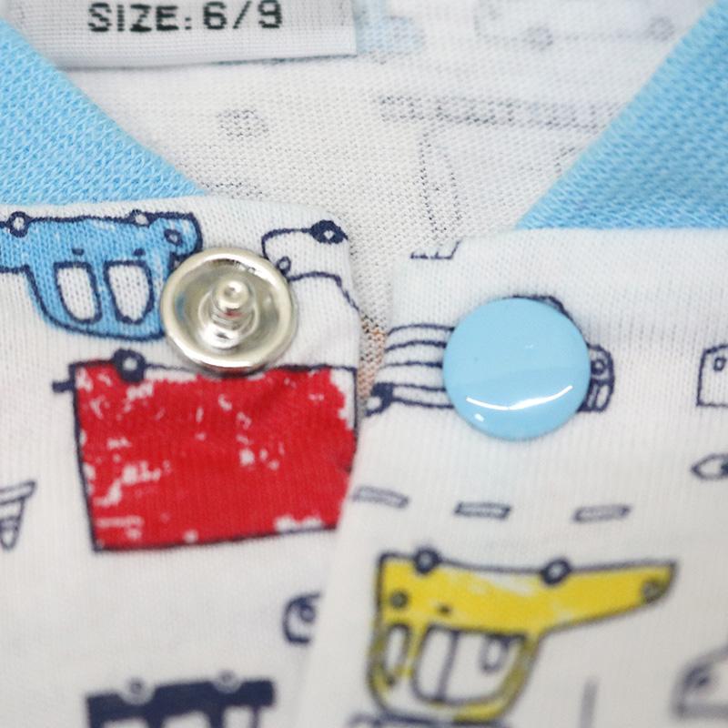 Baby 100% Cotton Short Sleeve Romper Boys And Girls Summer Printing O Neck Snap Button Newborn Clothing