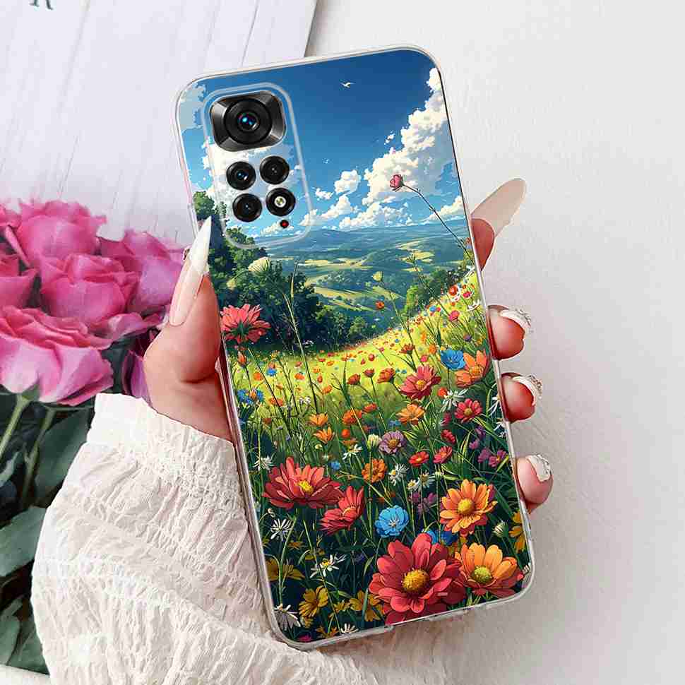 Чехол с ярким цветком для Xiaomi Redmi Note 11 4G, силиконовый, мягкий, ударопрочный задний чехол для Redmi Note 11S Note11s Note11 4G