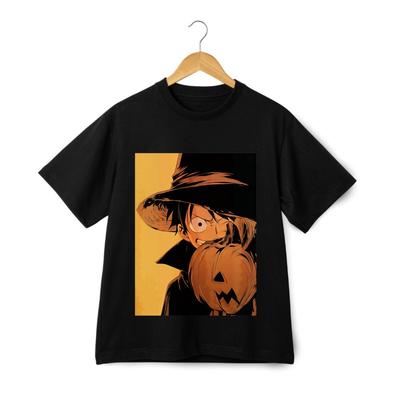 Футболка с коротким рукавом с принтом на тему Хэллоуина 'One Piece', трендовый аниме повседневный топ