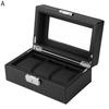 Watch Organizer Box with Glass Lid 3/5/6 Slots Men Women Watch Display Case Faux Leather Wristwatch Holder with Removable Pillows