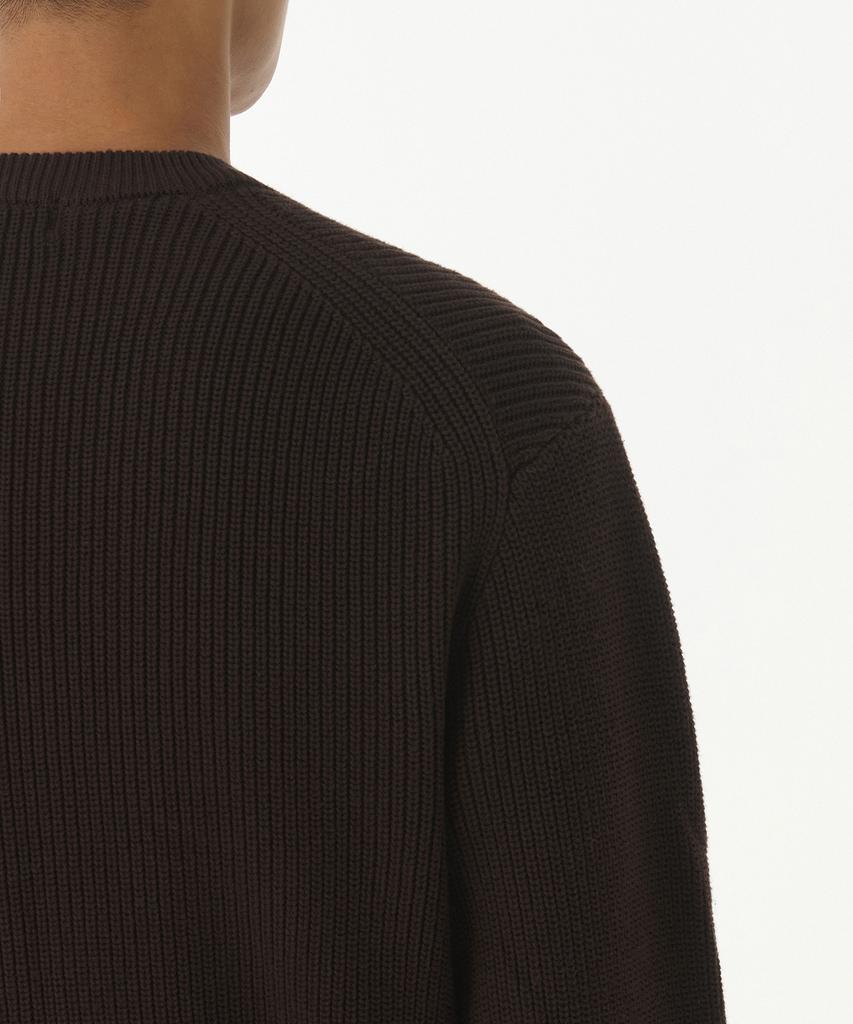 MUSINSA STANDARD Cotton Ribbed Crew Neck Knit [Brown]