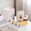 ZZ Panda Cultural Mutton Fat Jade Porcelain Travel Tea Set