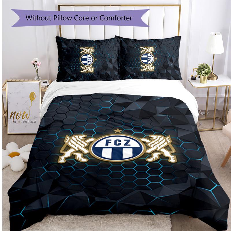 FC Zürich Printed 3PCS Bedding Set Breathable Duvet Cover with Pillowcases Decorative Bed Linen for Bedroom Home