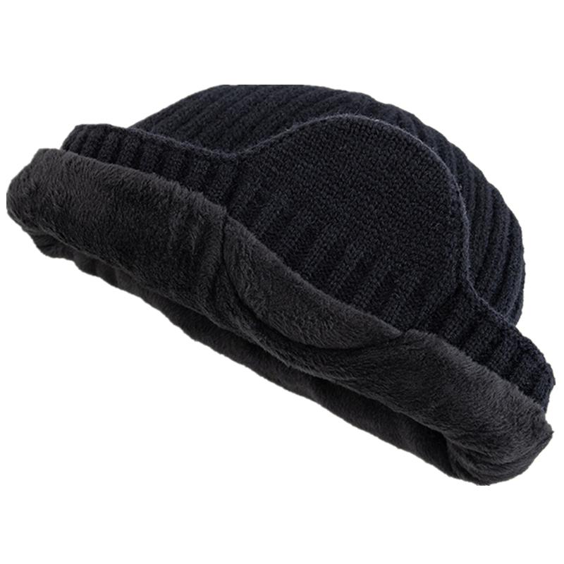 Новая унисекс плюшевая меховая подкладка зимняя шапка-бини с ушами модные зимние шапки для мужчин и женщин уличные классические сохраняющие тепло шапки