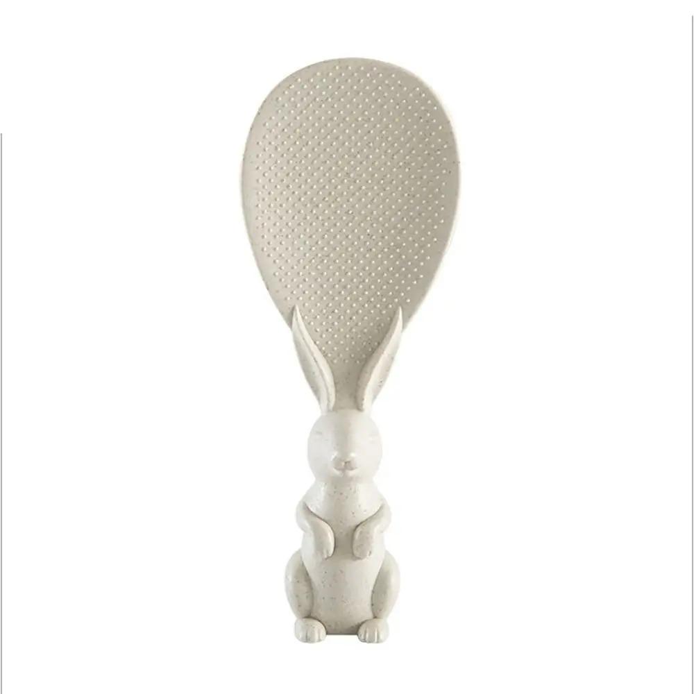 Пластиковая ложка для риса Милые кухонные аксессуары Ручка в виде кролика Лопатка для риса Антипригарная ложка для риса Домашняя кухня